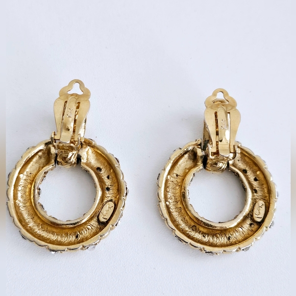 Yves Saint Laurent Gold-plated Crystal Earrings - Picture 3 of 6